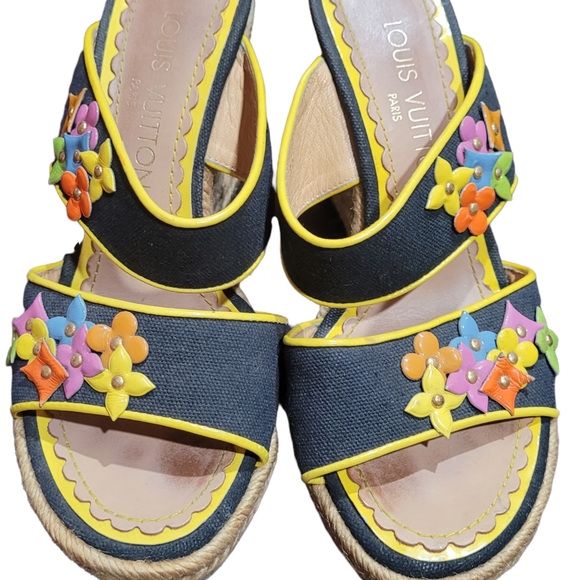 Louis Vuitton Multicolor Flower  Wedge sandals EU 35 - Picture 1 of 15